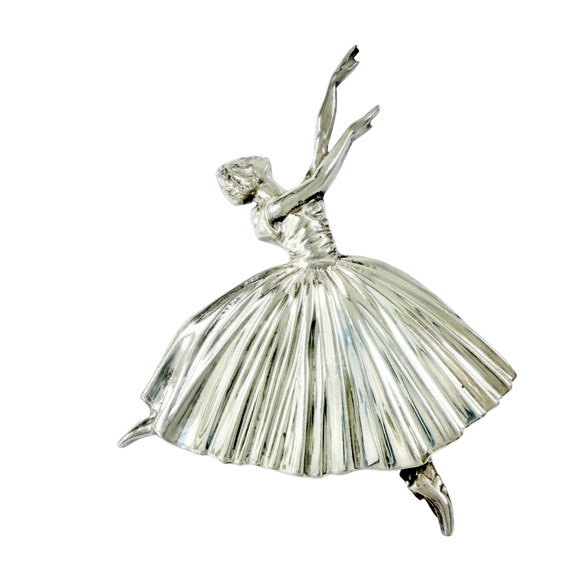 Frederick Massingham, Birmingham 1947. Large Sterling Silver Ballerina Brooch.