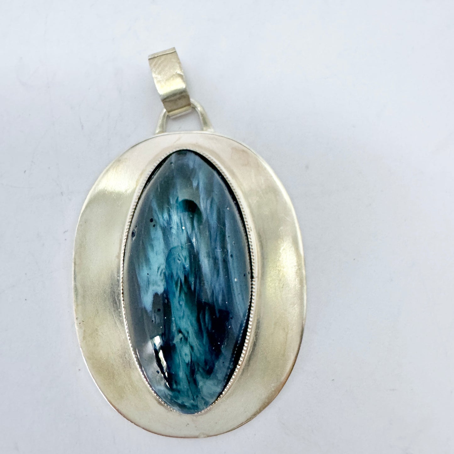 Sweden. Vintage Sterling Silver Bergslagen-stone Pendant.