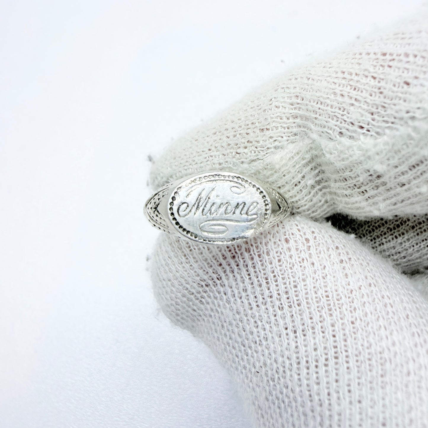 Sweden, early 1900s. Antique Solid Silver Memory Ring