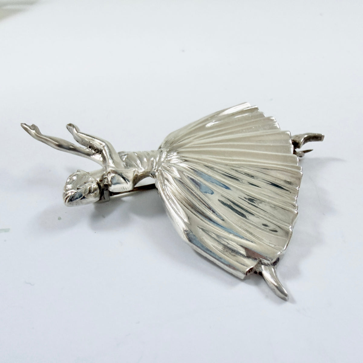 Frederick Massingham, Birmingham 1947. Large Sterling Silver Ballerina Brooch.