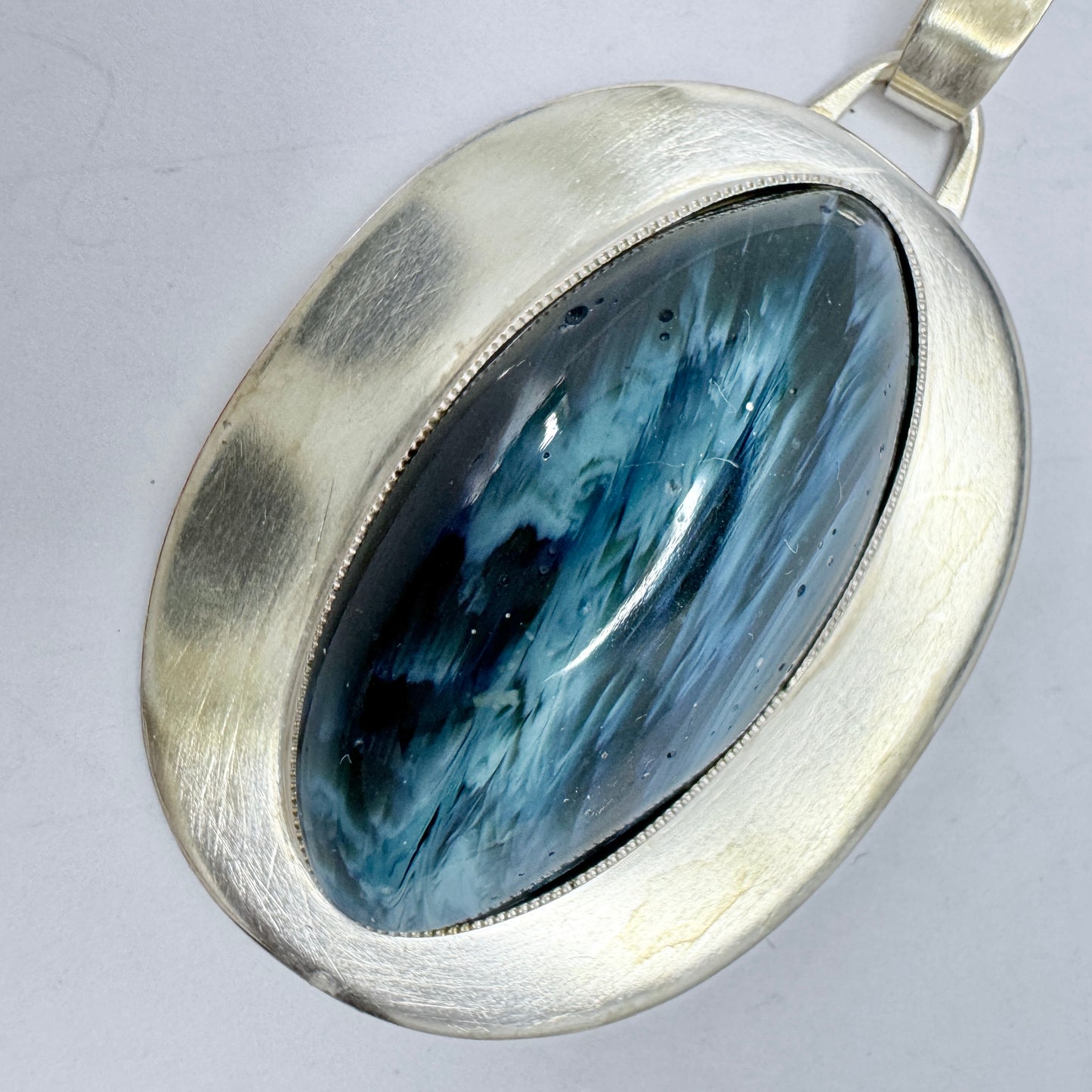 Sweden. Vintage Sterling Silver Bergslagen-stone Pendant.