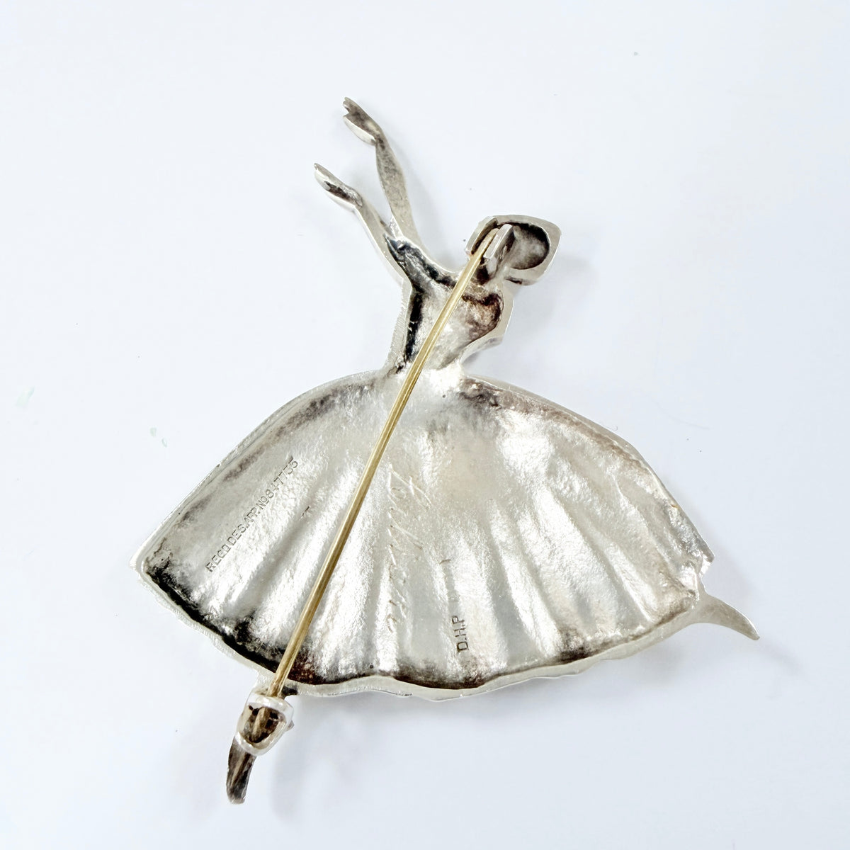 Frederick Massingham, Birmingham 1947. Large Sterling Silver Ballerina Brooch.