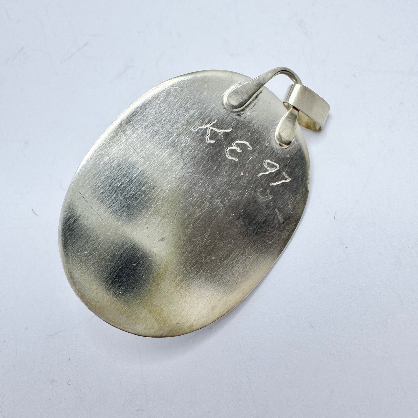 Sweden. Vintage Sterling Silver Bergslagen-stone Pendant.
