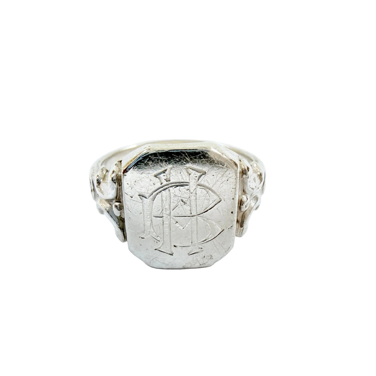 G Dahlgren, Sweden 1946. Vintage Solid SIlver Signet Ring HB / BH