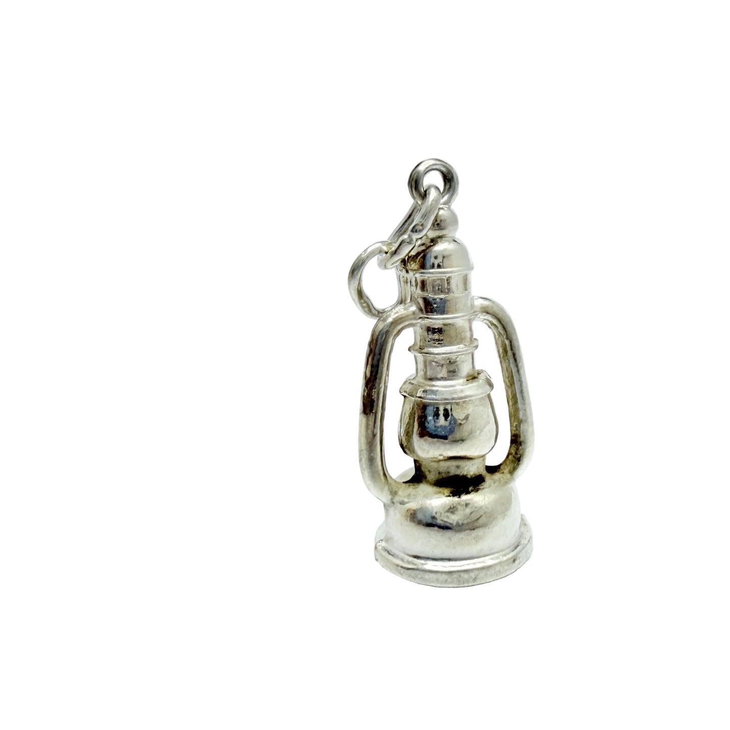 Vintage Sterling Silver Miner's Lamp / Lantern Large Charm or Pendant