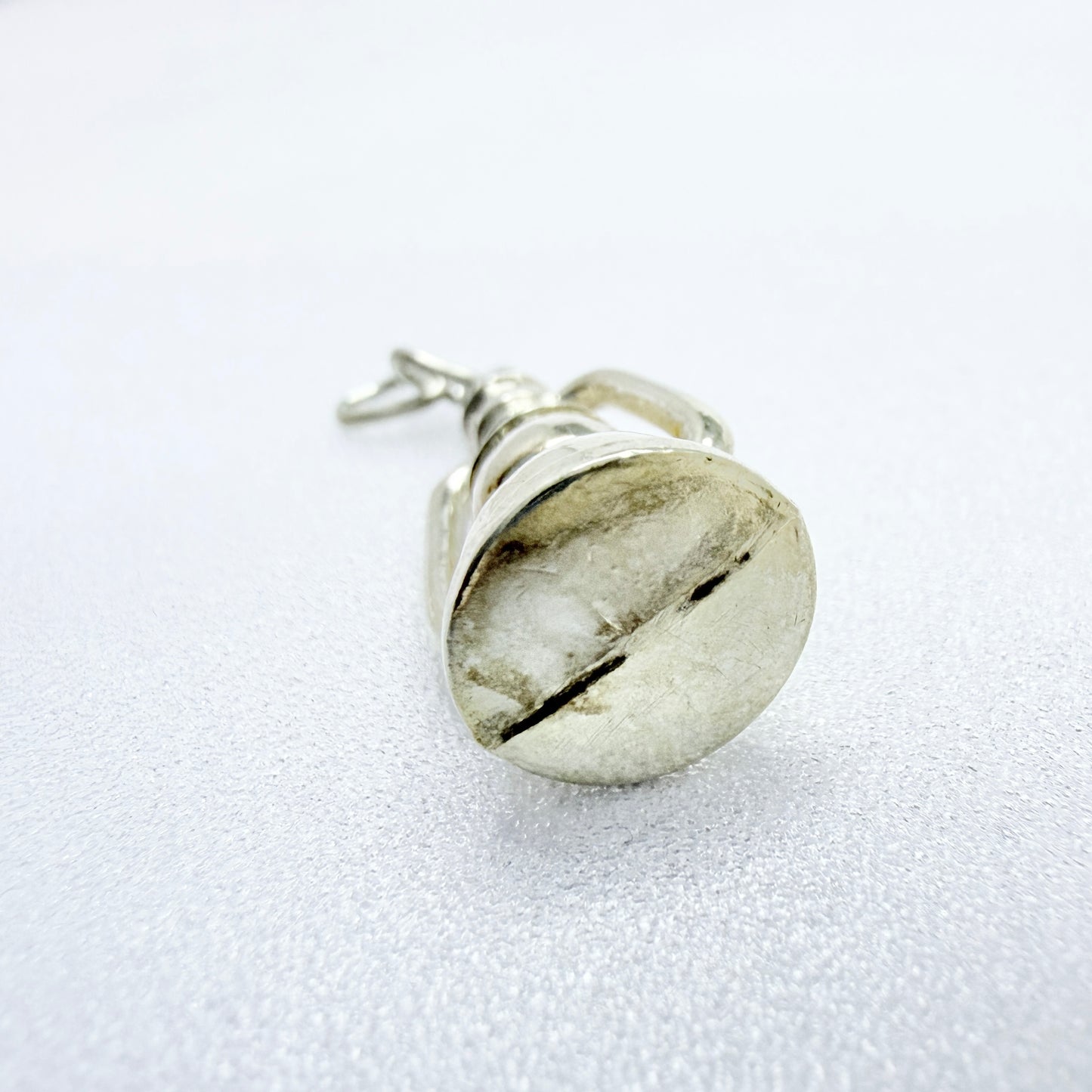 Vintage Sterling Silver Miner's Lamp / Lantern Large Charm or Pendant
