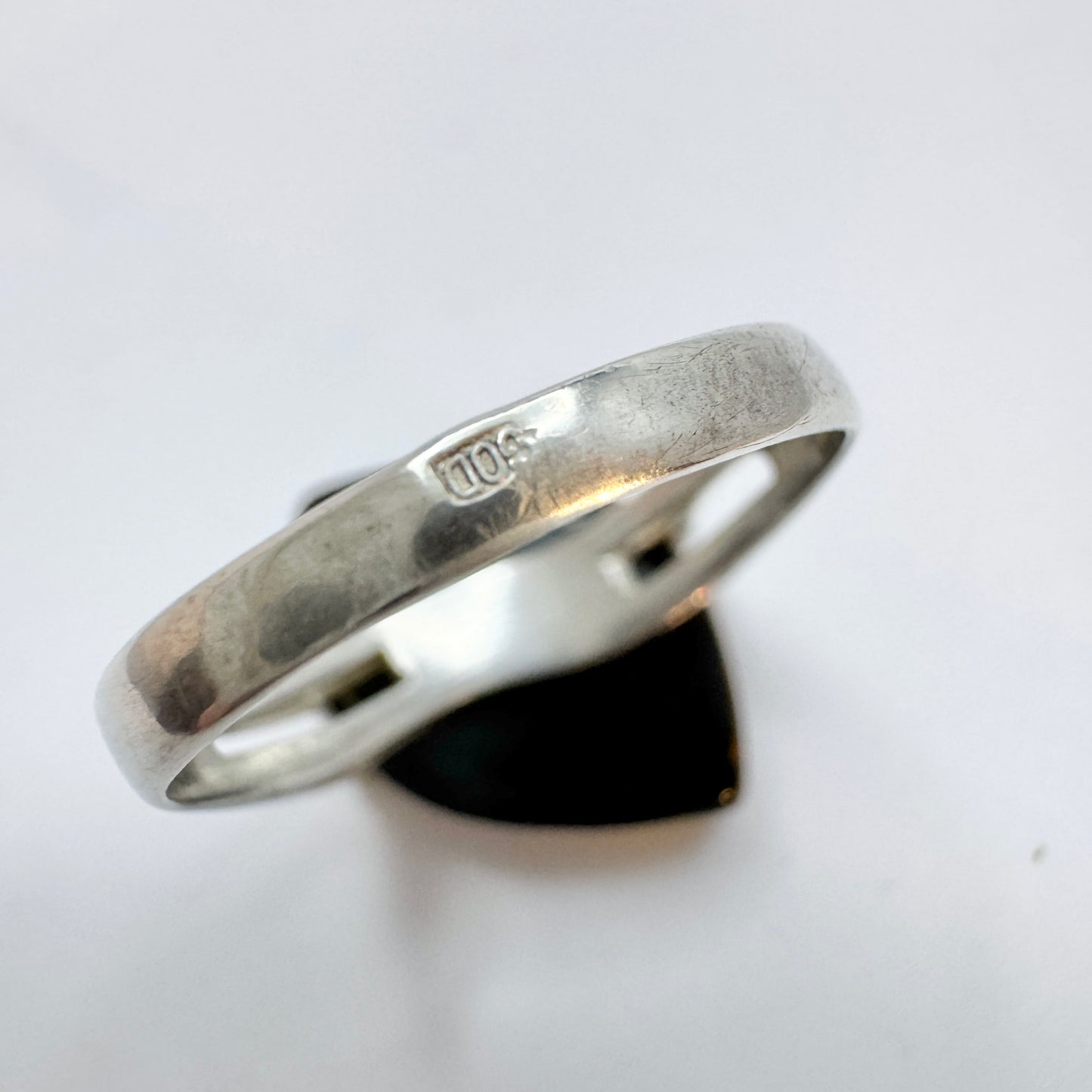 Vintage Sterling Silver Amber Ring. Prob. Poland.