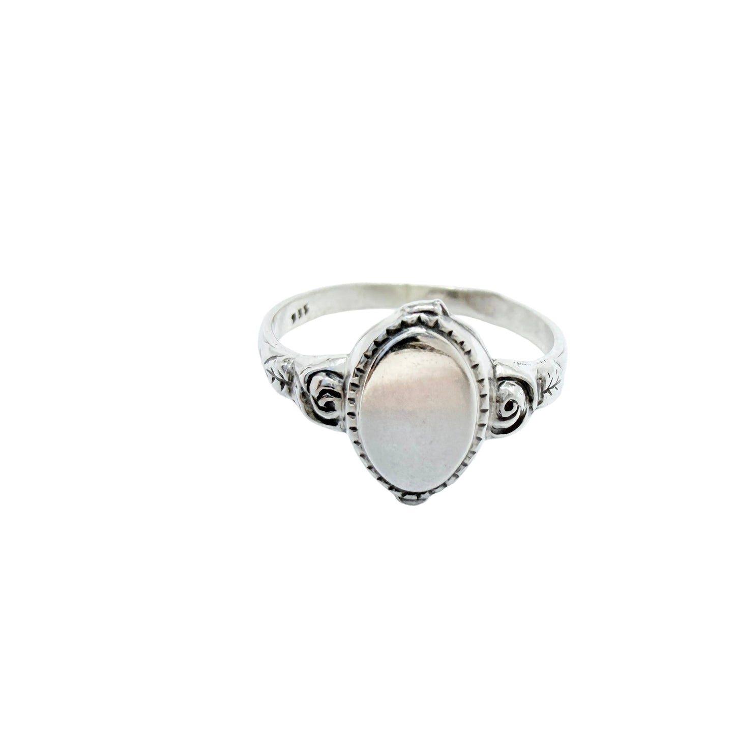 Vintage c 1950s. Vintage Sterling Silver Female Signet Ring