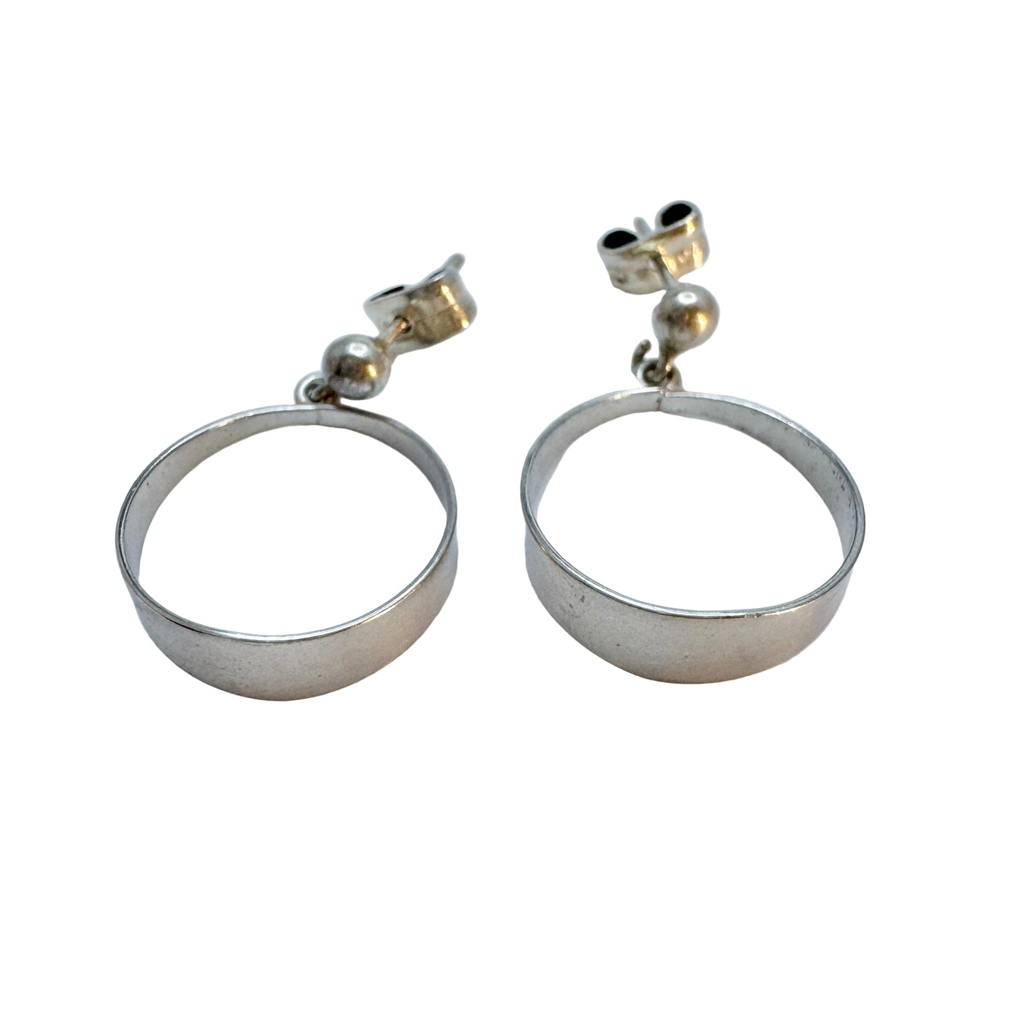 Victor Janson, Sweden. Vintage Solid Silver Earrings.