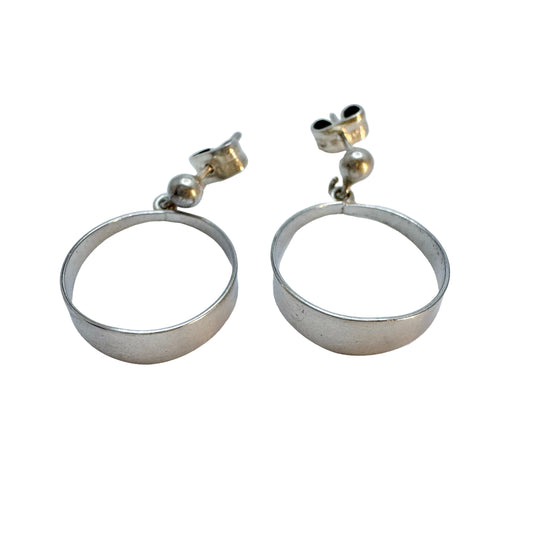 Victor Janson, Sweden. Vintage Solid Silver Earrings.