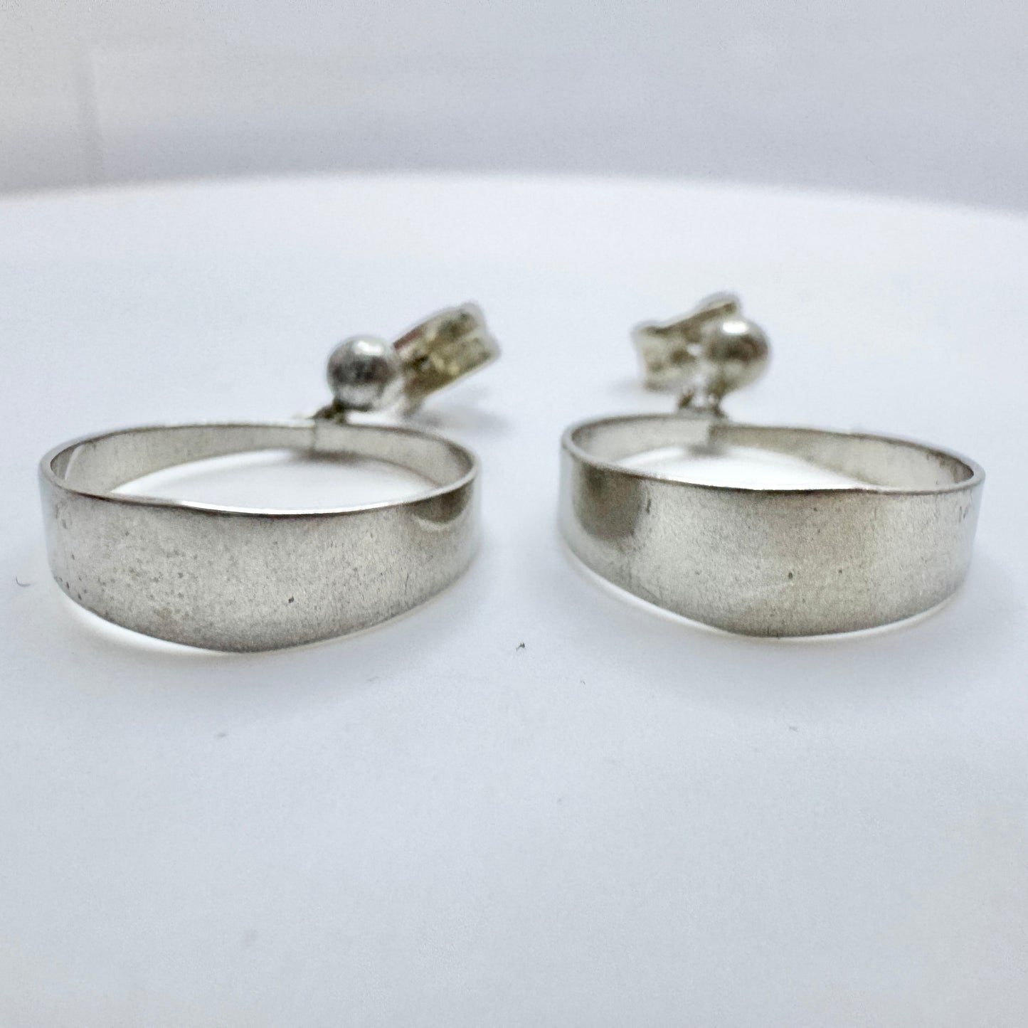 Victor Janson, Sweden. Vintage Solid Silver Earrings.