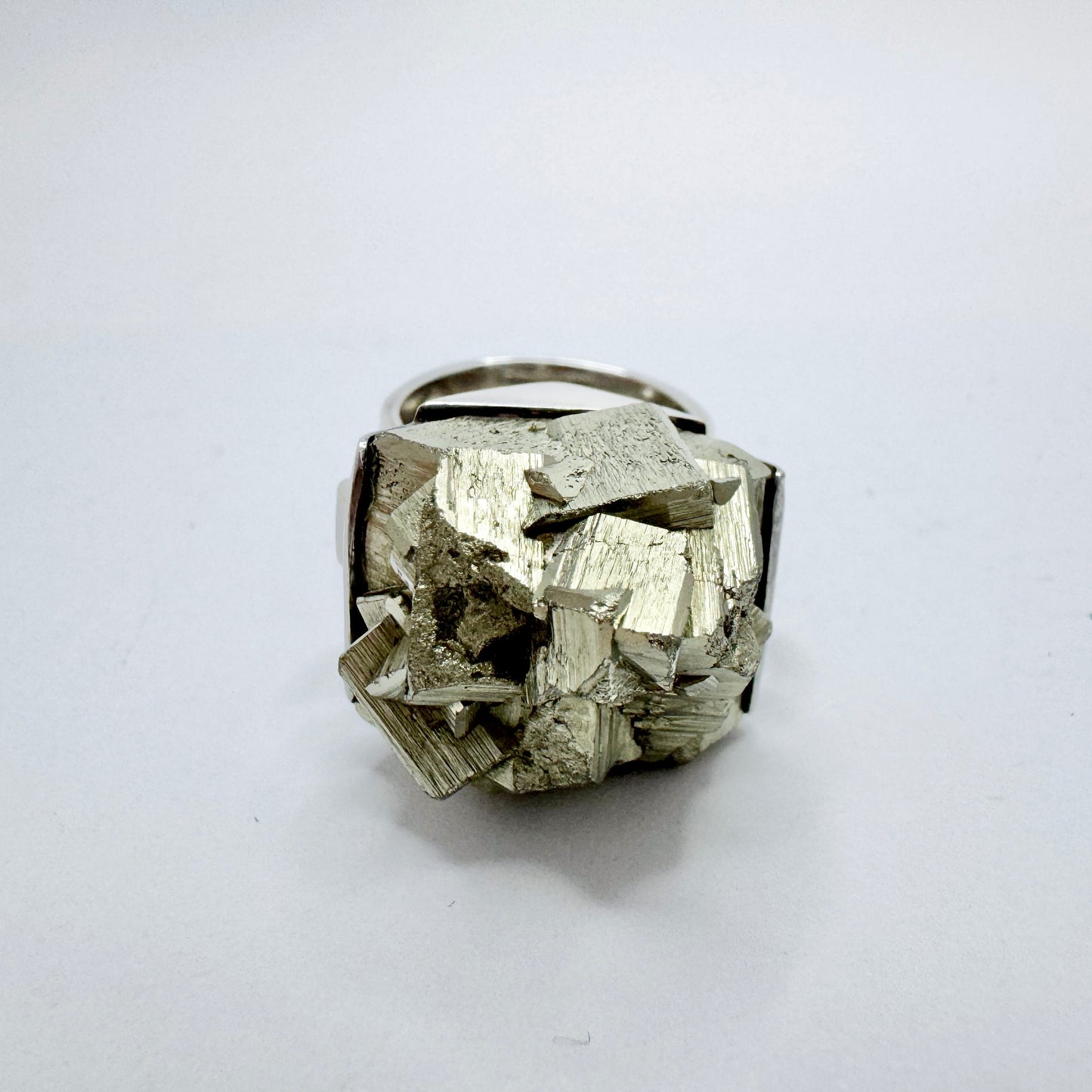 Silversmedjan I Järvsö, Sweden 1974. Bold Vintage Sterling Silver Pyrite Ring