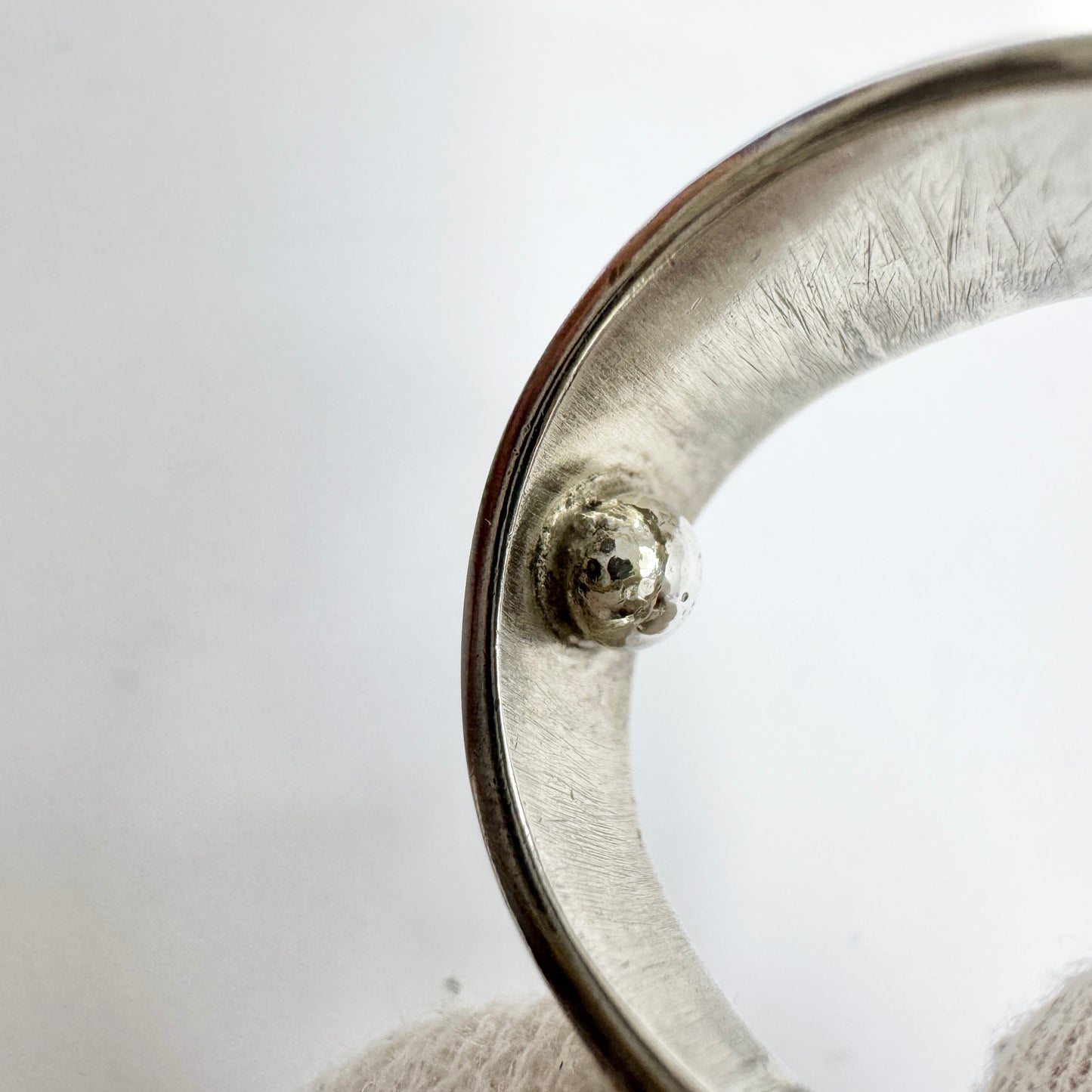 Silversmedjan I Järvsö, Sweden 1974. Bold Vintage Sterling Silver Pyrite Ring