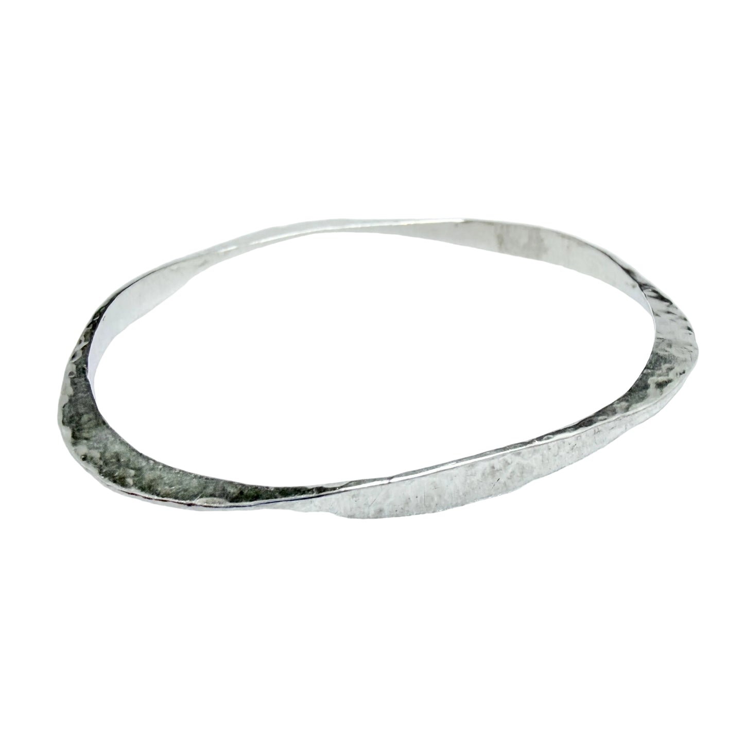 Vintage Hammered Sterling Silver Bangle Bracelet