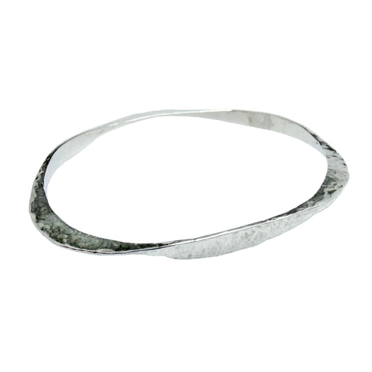 Vintage Hammered Sterling Silver Bangle Bracelet