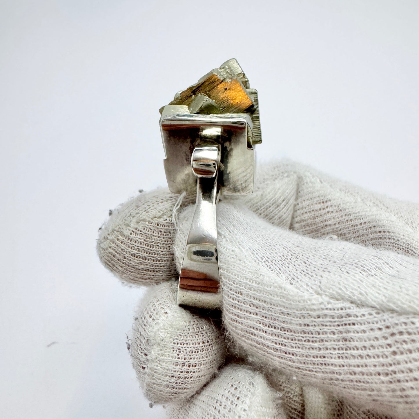 Silversmedjan I Järvsö, Sweden 1974. Bold Vintage Sterling Silver Pyrite Ring