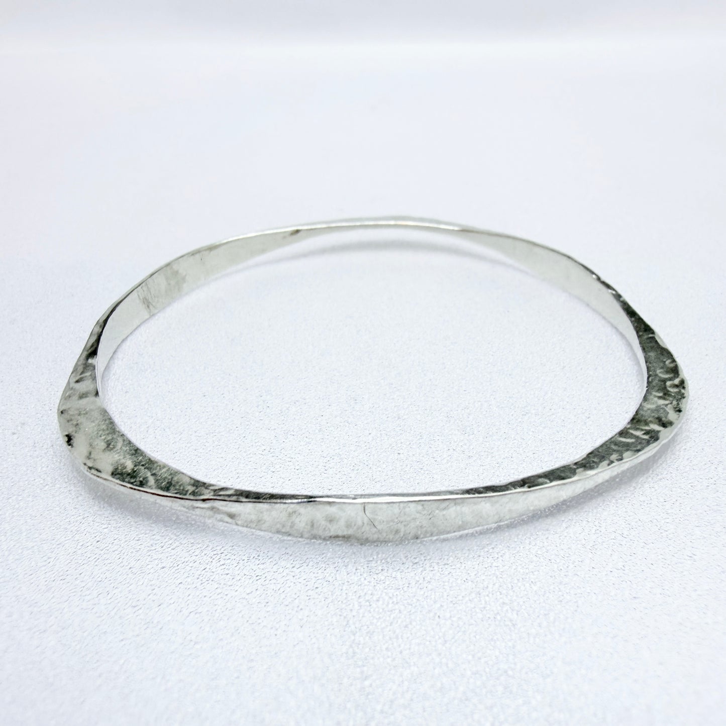 Vintage Hammered Sterling Silver Bangle Bracelet