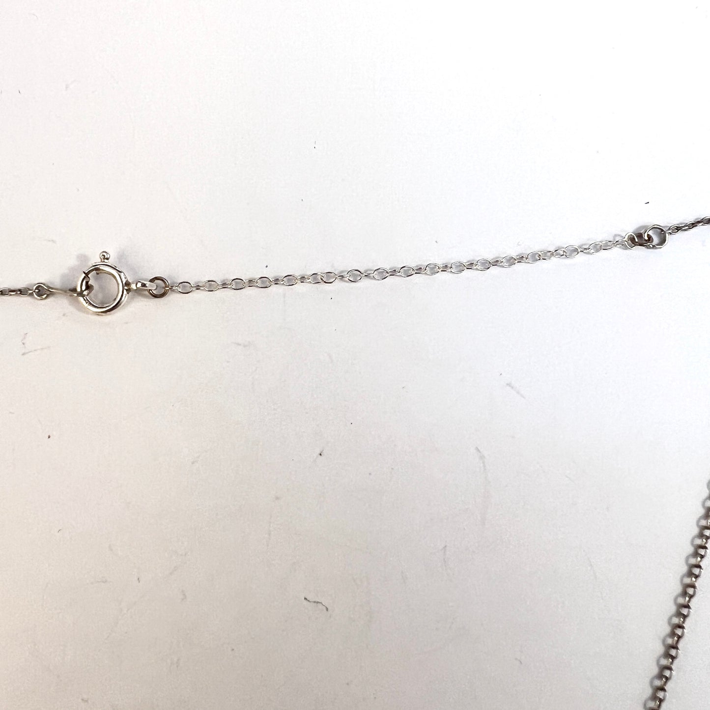 Antique c 1920s Solid Silver Amethyst Necklace.