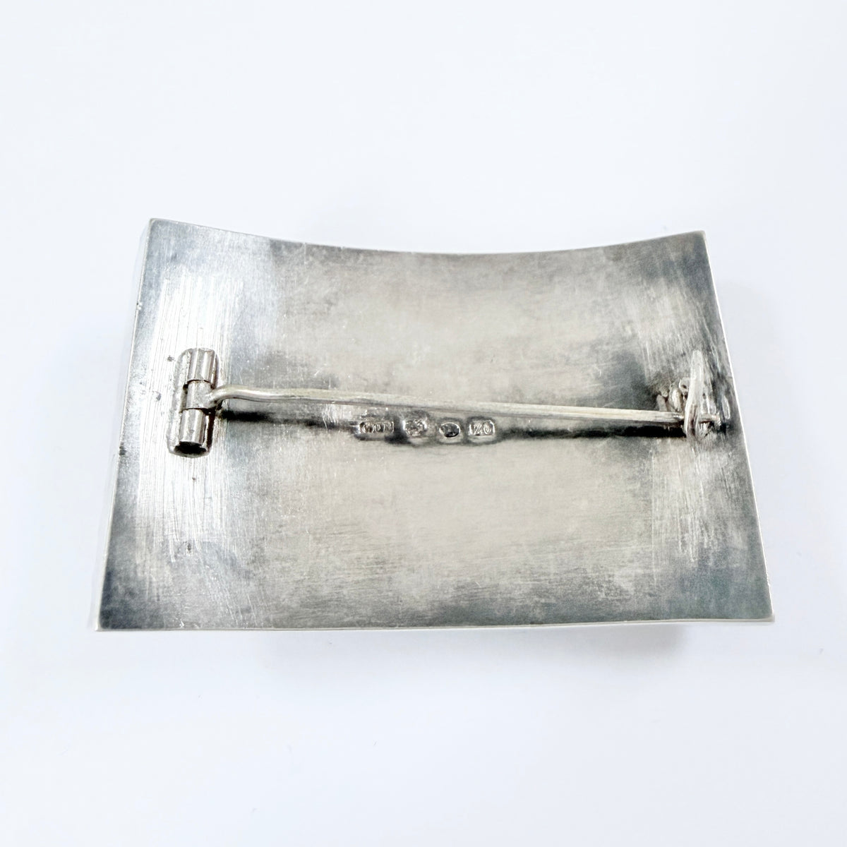 CD Bäckström, Sweden 1902. Antique Solid Silver Paste Stone Brooch.