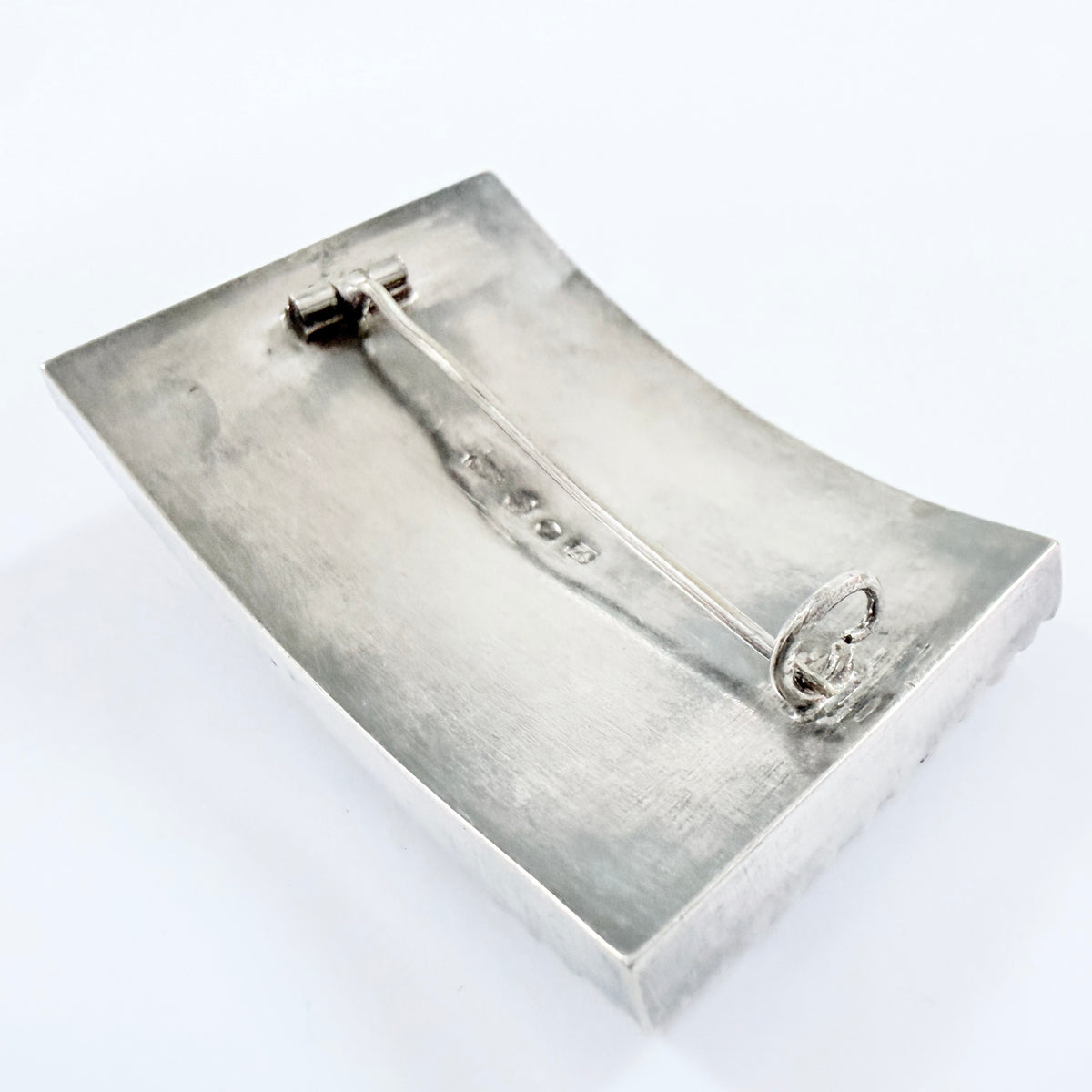 CD Bäckström, Sweden 1902. Antique Solid Silver Paste Stone Brooch.