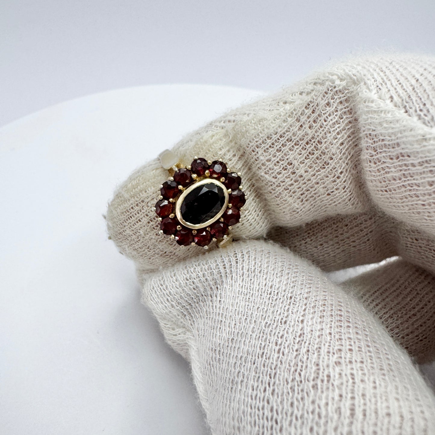 Vintage Garnet Sterling Silver Ring