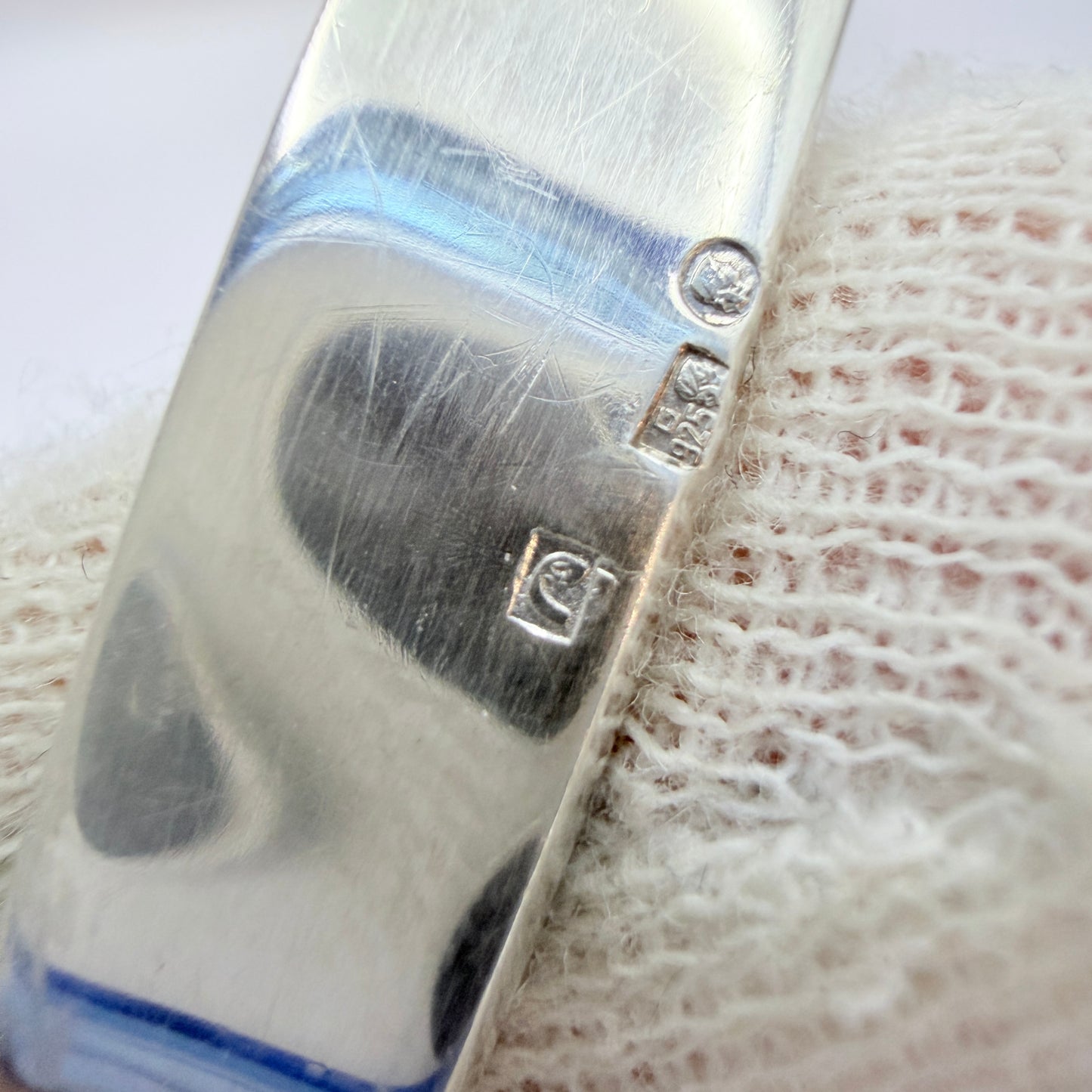 Gdansk, Poland. Bold Vintage Sterling Silver Amber Cuff Bracelet.
