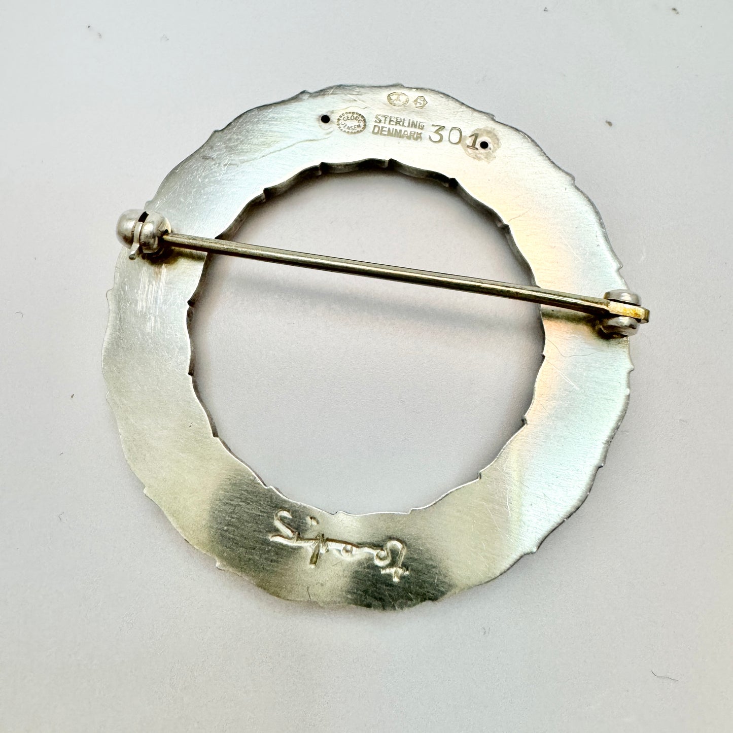 Sigvard Bernadotte for Georg Jensen Denmark 1940s. Vintage Sterling Silver Brooch. Design 301. Signed.