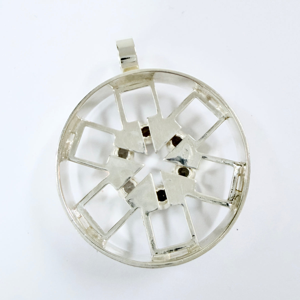 Kultasepät Salovaara, Finland 1973. Vintage Sterling Silver Rock Crystal Pendant.