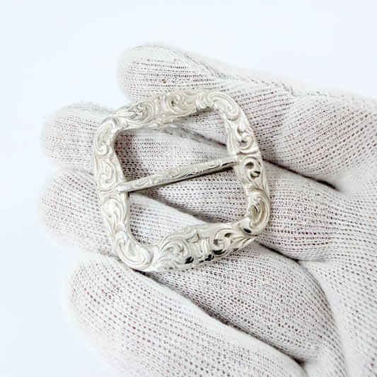 Norway early 1900s. Antique Solid Silver Buckle Brooch. Prob. Nils M. Elvik