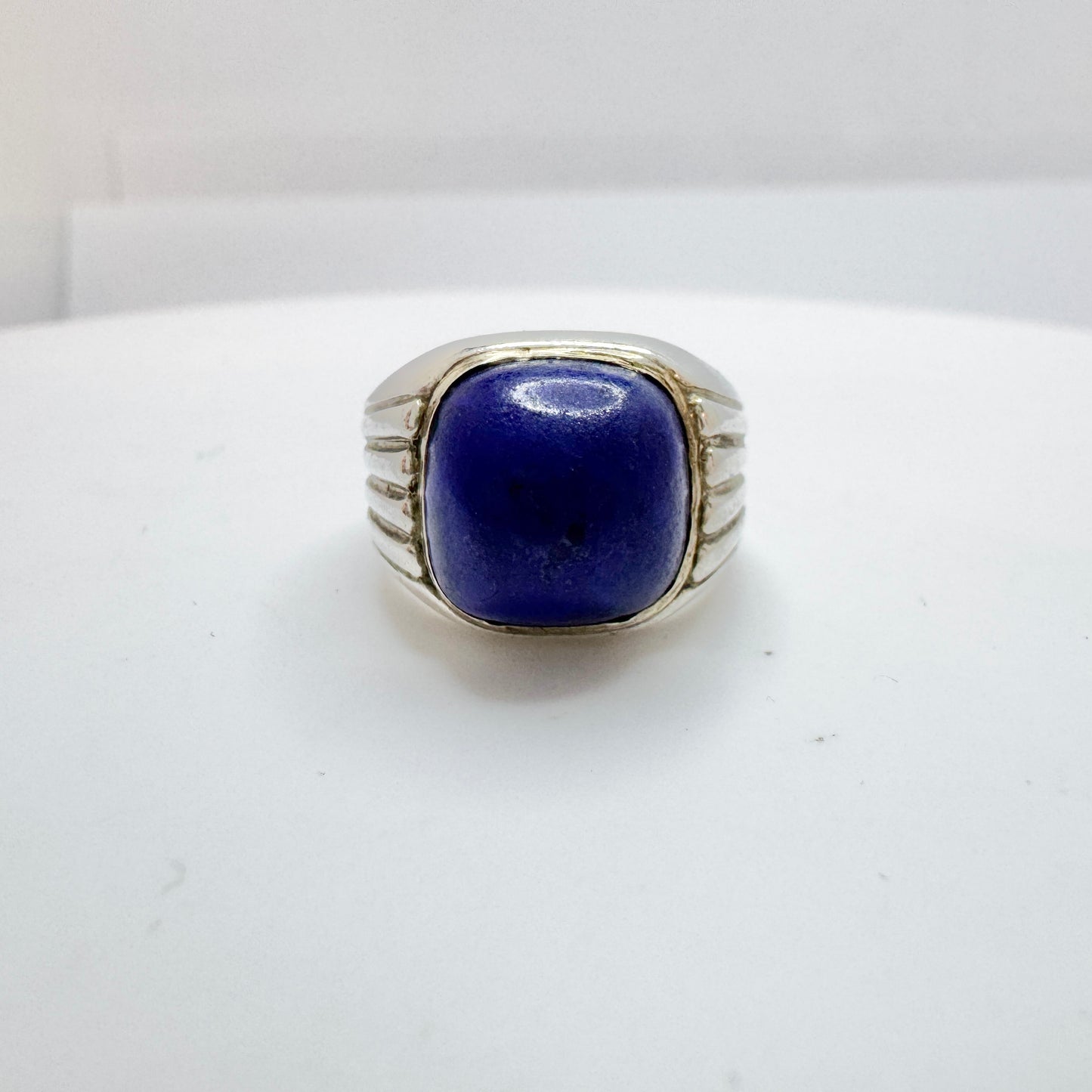 Germany 1960s Vintage Solid Silver Lapis Lazuli Ring.
