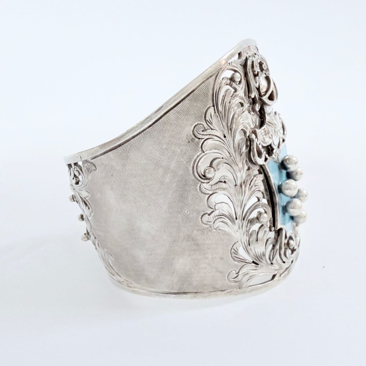 Italy early -mid 1900s. Solid Silver Enamel Knight in Armor Cuff Bracelet.