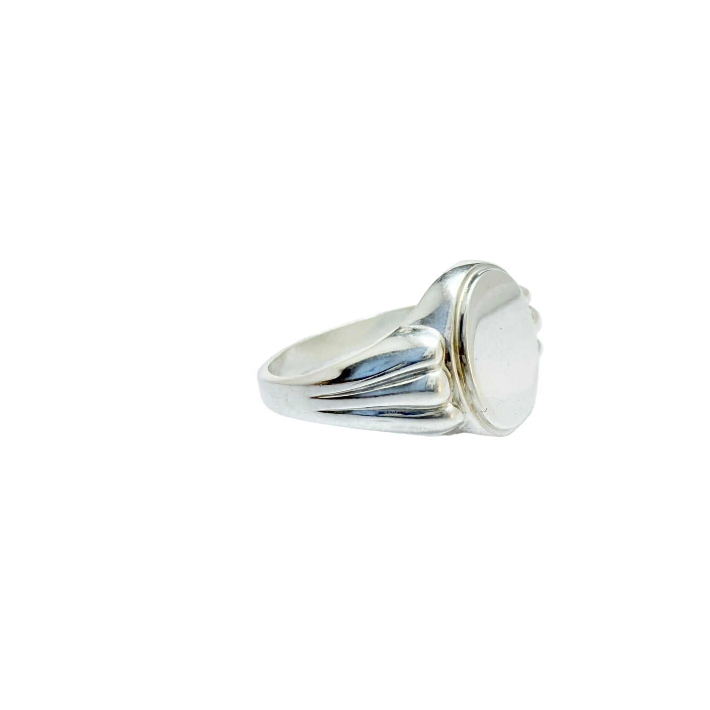 Vintage ca 1960. Swedish Import Solid Silver Signet Ring.
