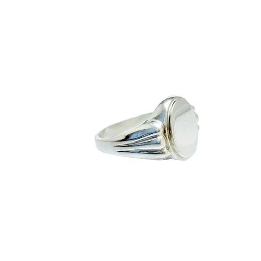 Vintage ca 1960. Swedish Import Solid Silver Signet Ring.