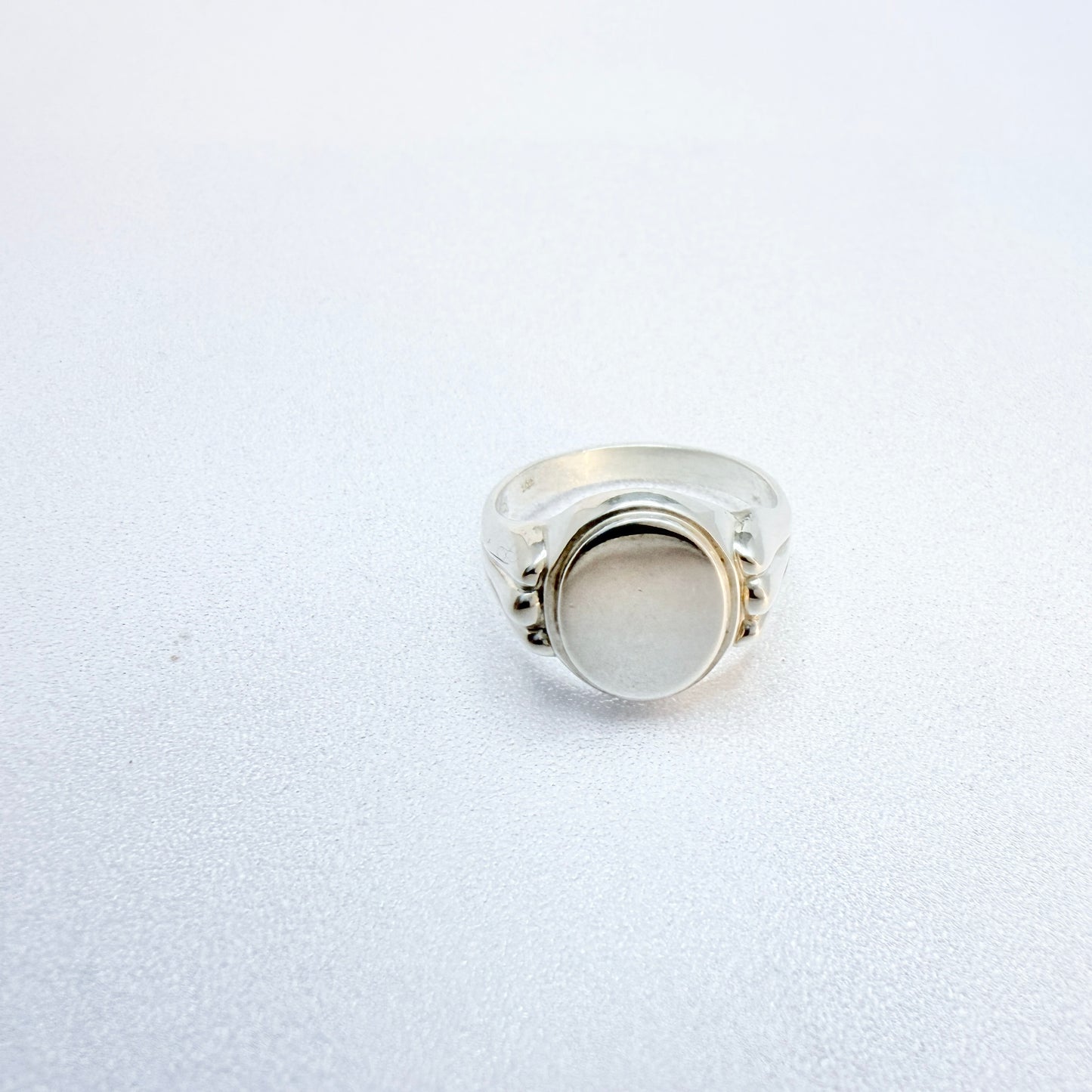 Vintage ca 1960. Swedish Import Solid Silver Signet Ring.