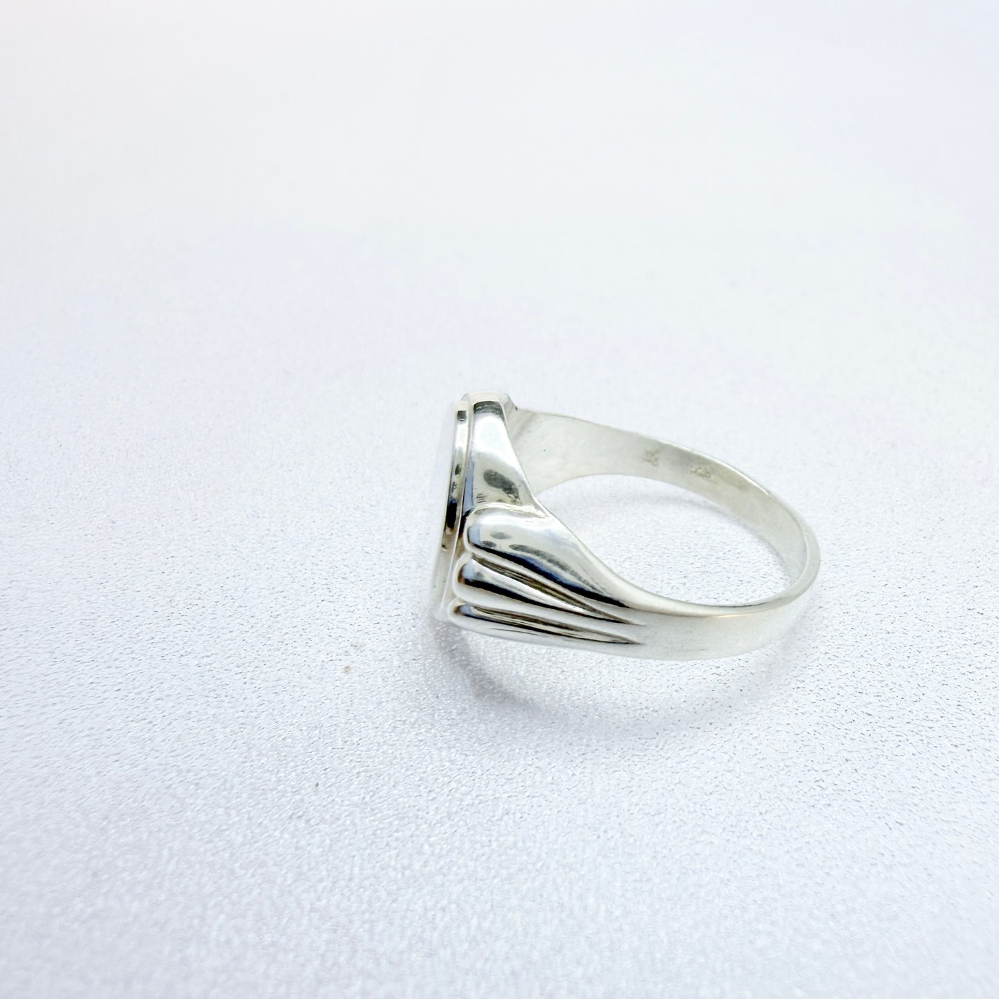 Vintage ca 1960. Swedish Import Solid Silver Signet Ring.