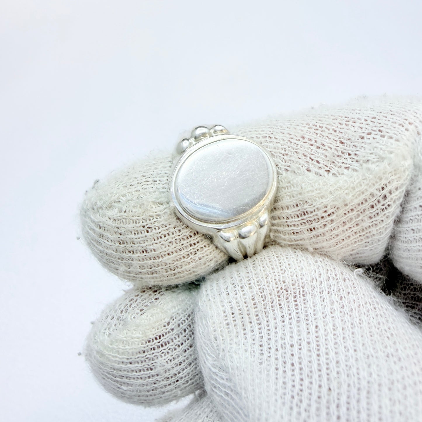 Vintage ca 1960. Swedish Import Solid Silver Signet Ring.