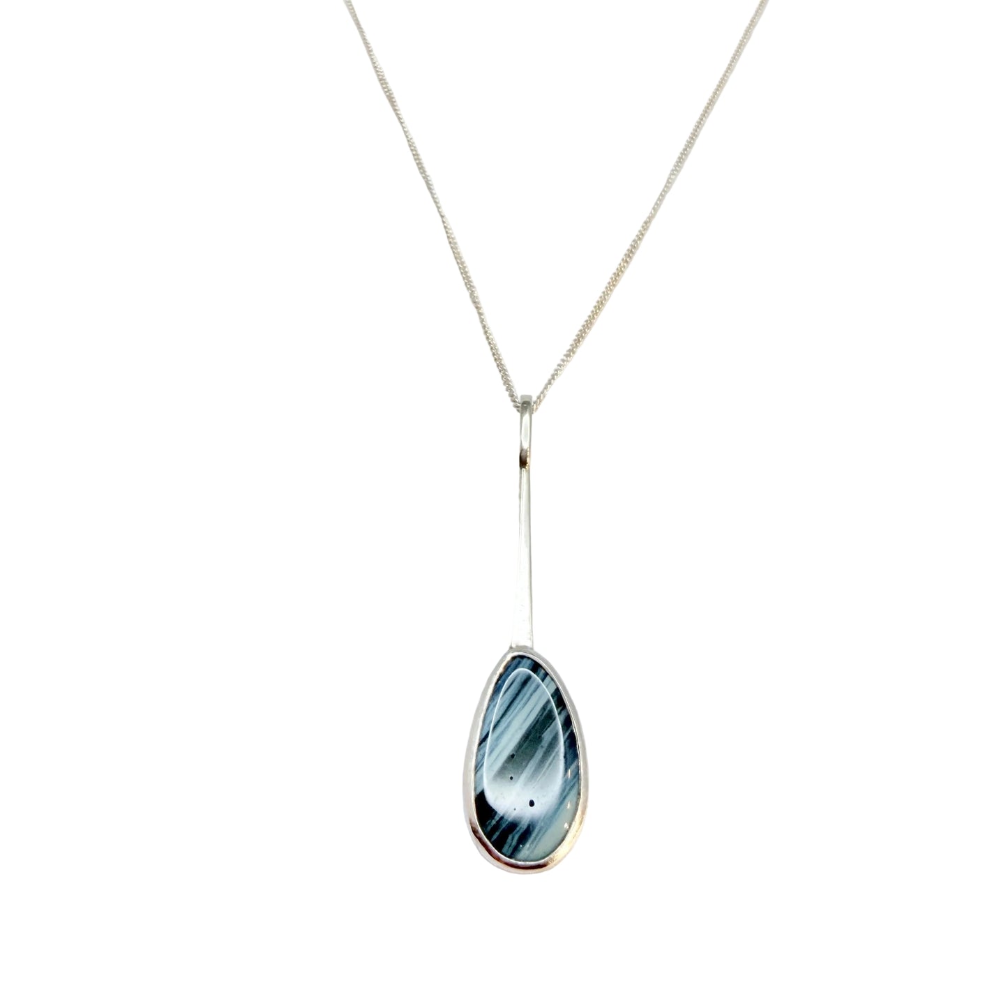 Sweden year 2012. Sterling Silver Bergslagen-stone Pendant Necklace.