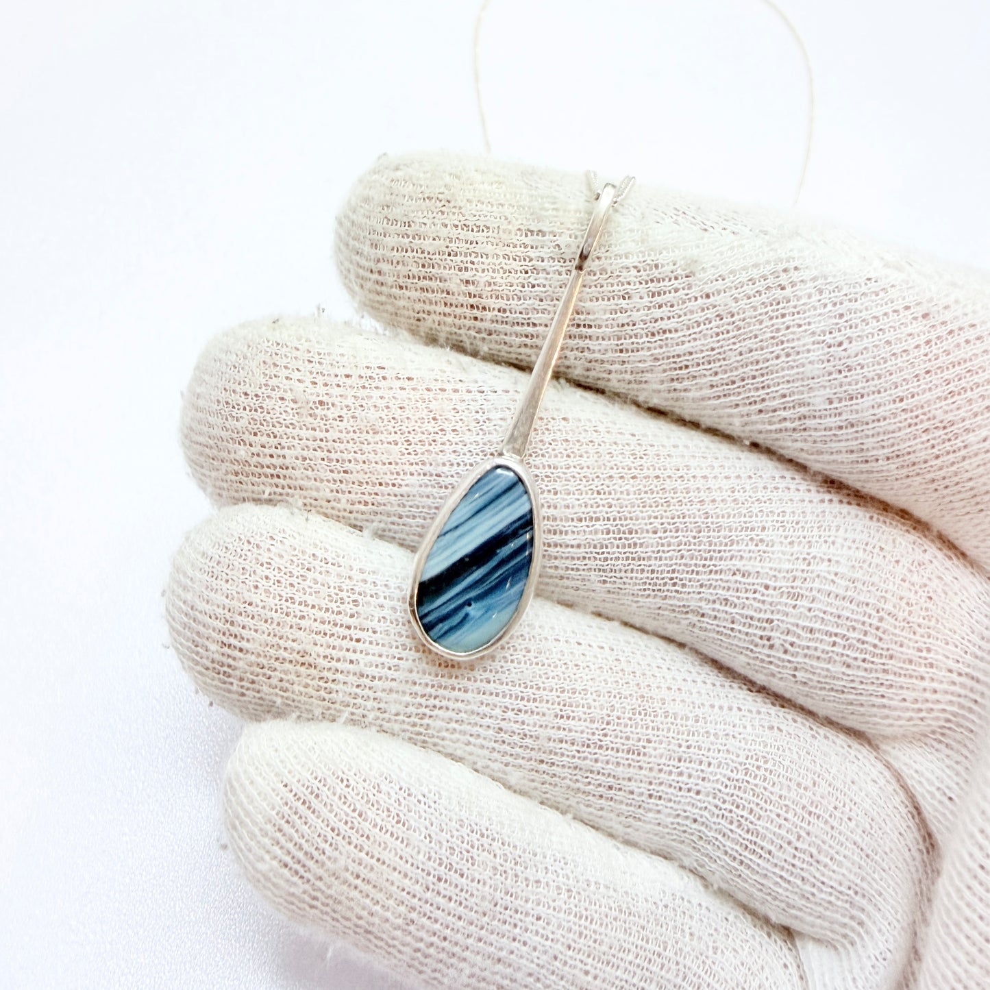 Sweden year 2012. Sterling Silver Bergslagen-stone Pendant Necklace.
