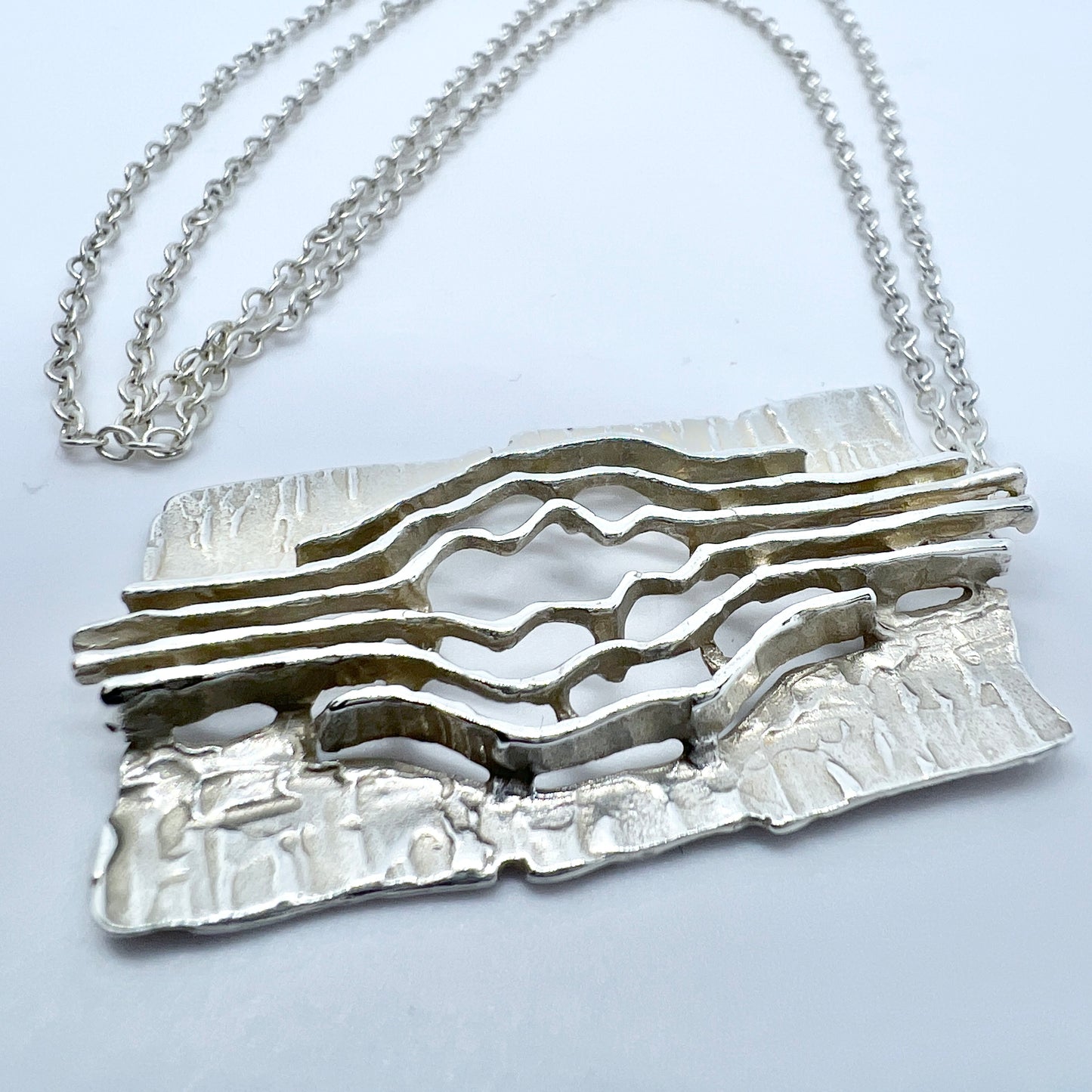 Teka, Germany 1970s. Vintage Sterling Silver Pendant + Chain.