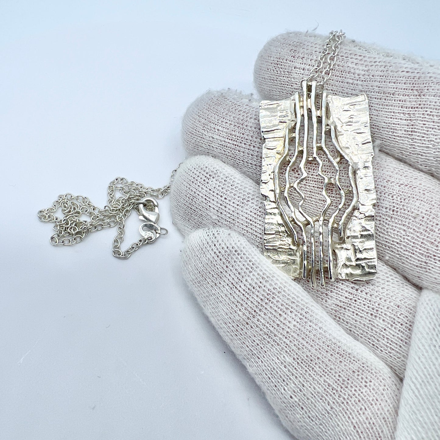 Teka, Germany 1970s. Vintage Sterling Silver Pendant + Chain.