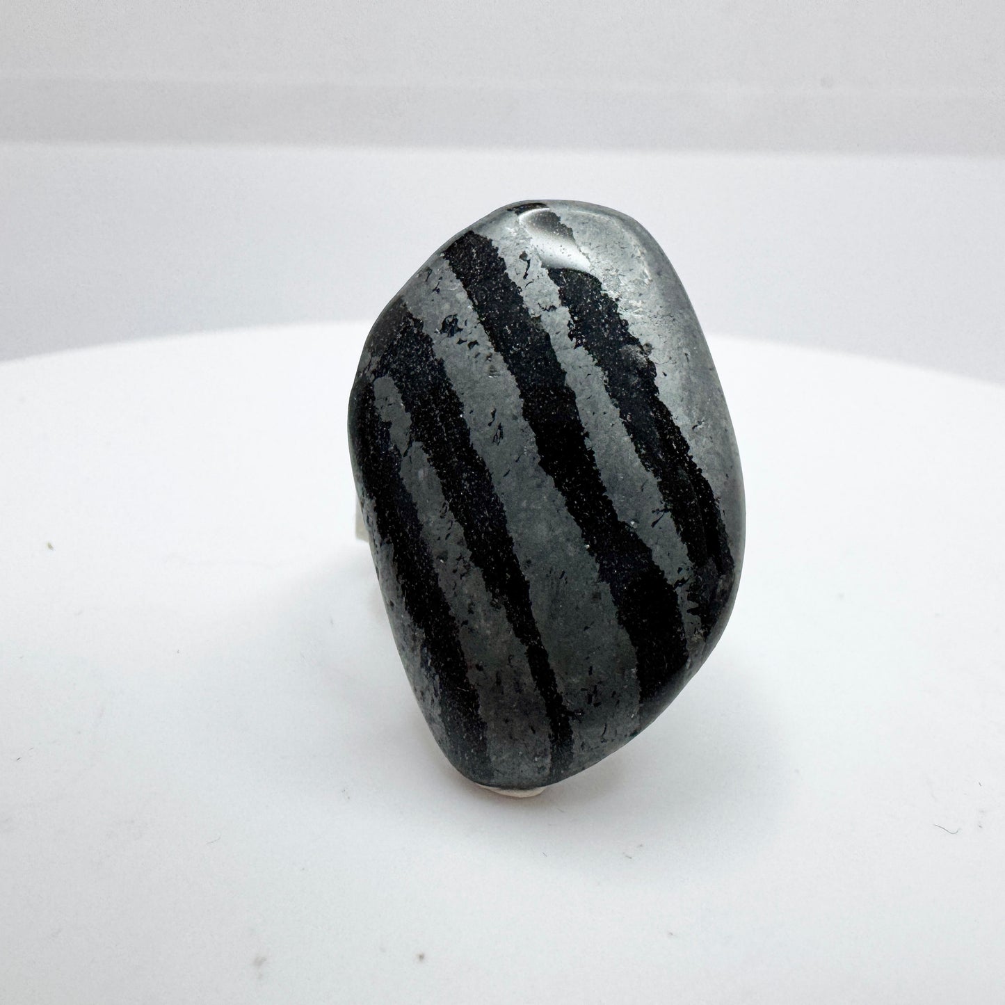 Denmark 1970s. Iron Ore Stone Pewter Ring.