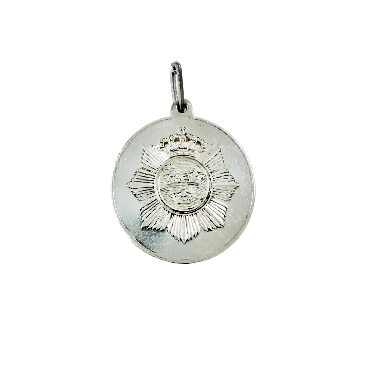 Sporrong, Sweden 1940. Vintage WWII-era Solid SIlver Military Pendant.