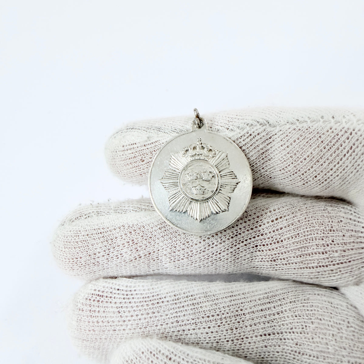Sporrong, Sweden 1940. Vintage WWII-era Solid SIlver Military Pendant.