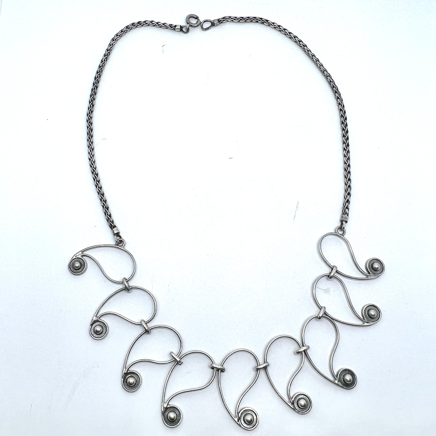 Vintage c 1950s. Solid 835 Silver Necklace.