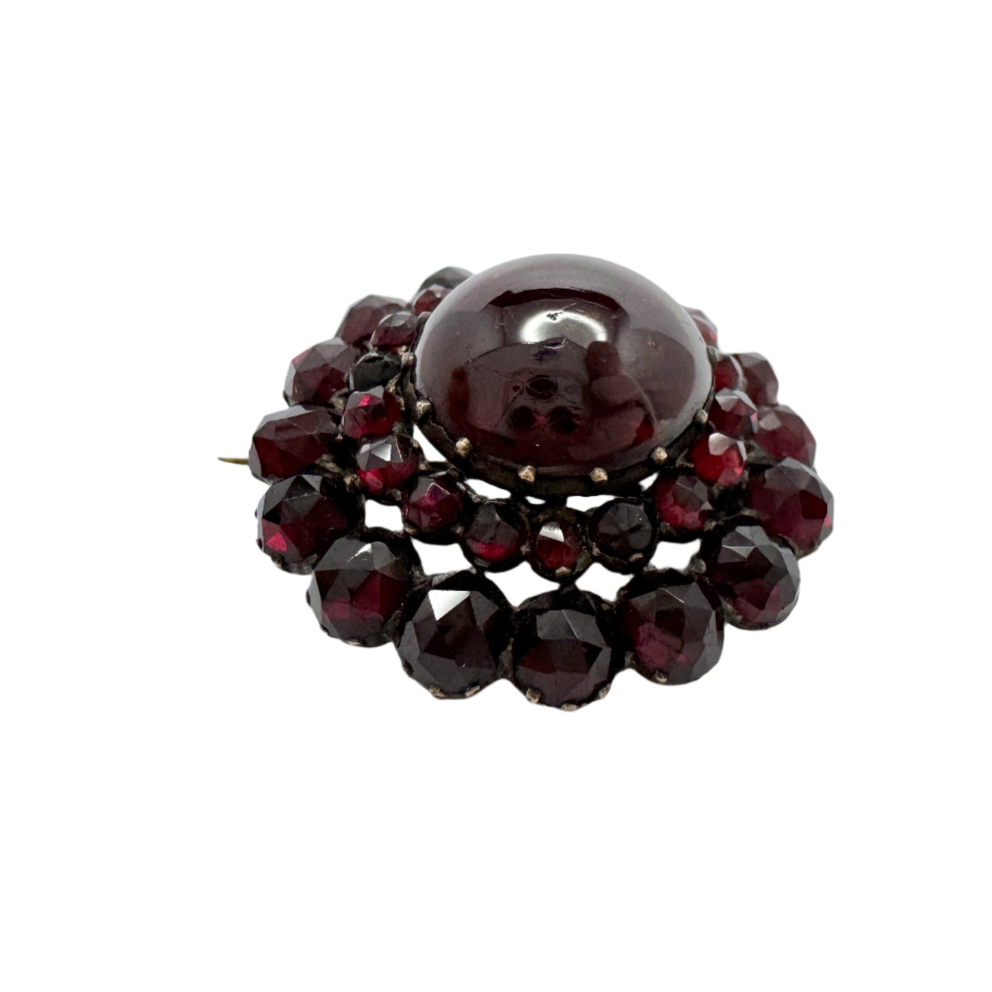Antique Bohemian Garnet Cluster Brooch.