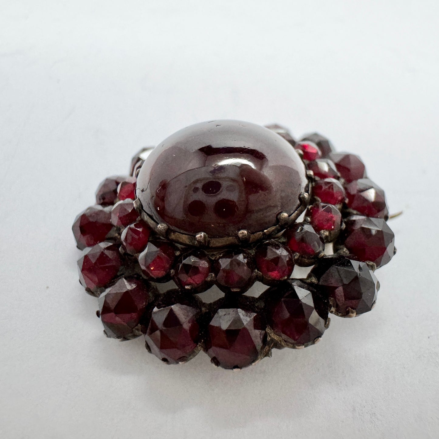 Antique Bohemian Garnet Cluster Brooch.