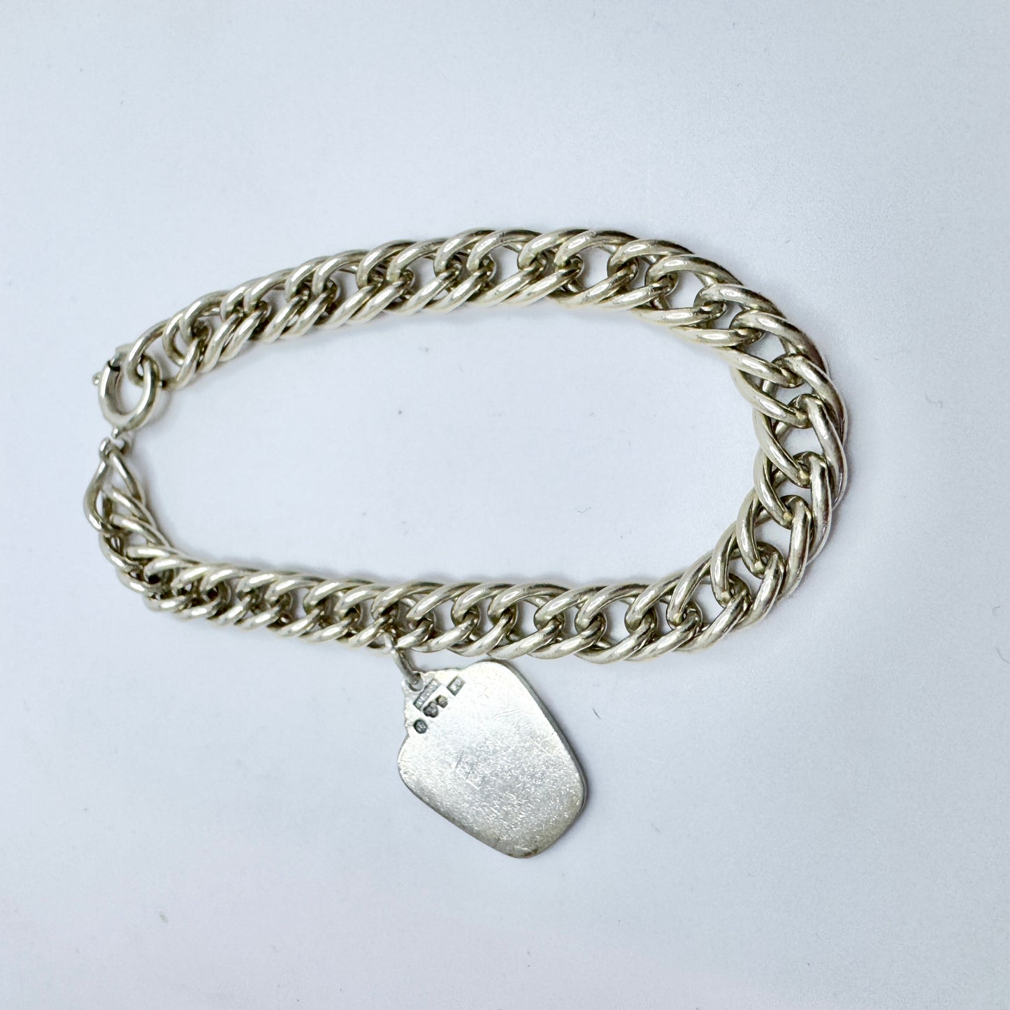 Sweden 1950s. Vintage Solid Silver Charm Bracelet w Zodiac Sagittarius Charm