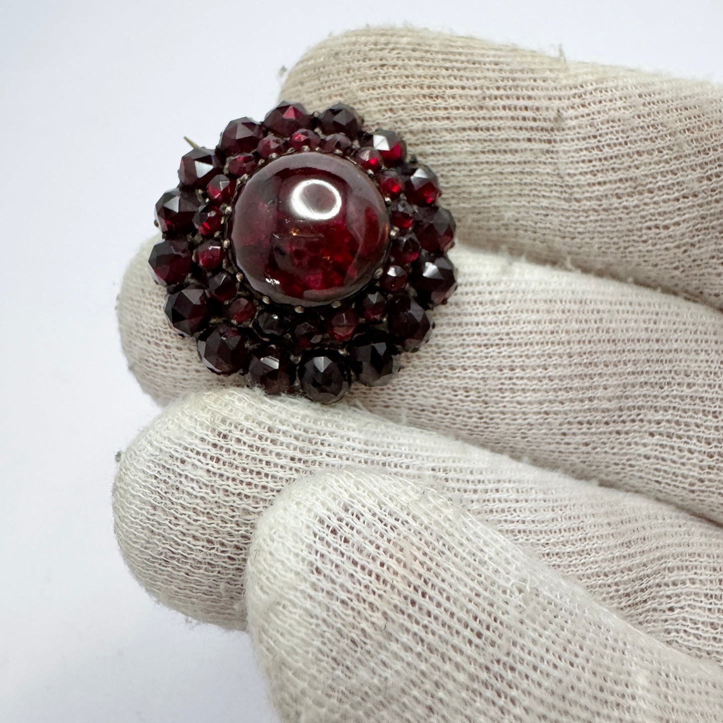 Antique Bohemian Garnet Cluster Brooch.