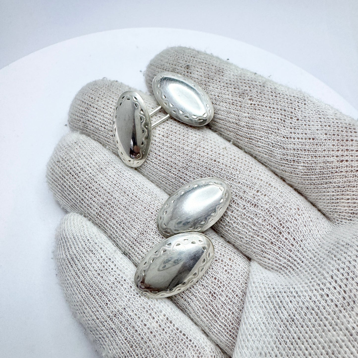 Lagerström, Sweden 1962. Vintage Sterling Silver Cufflinks.