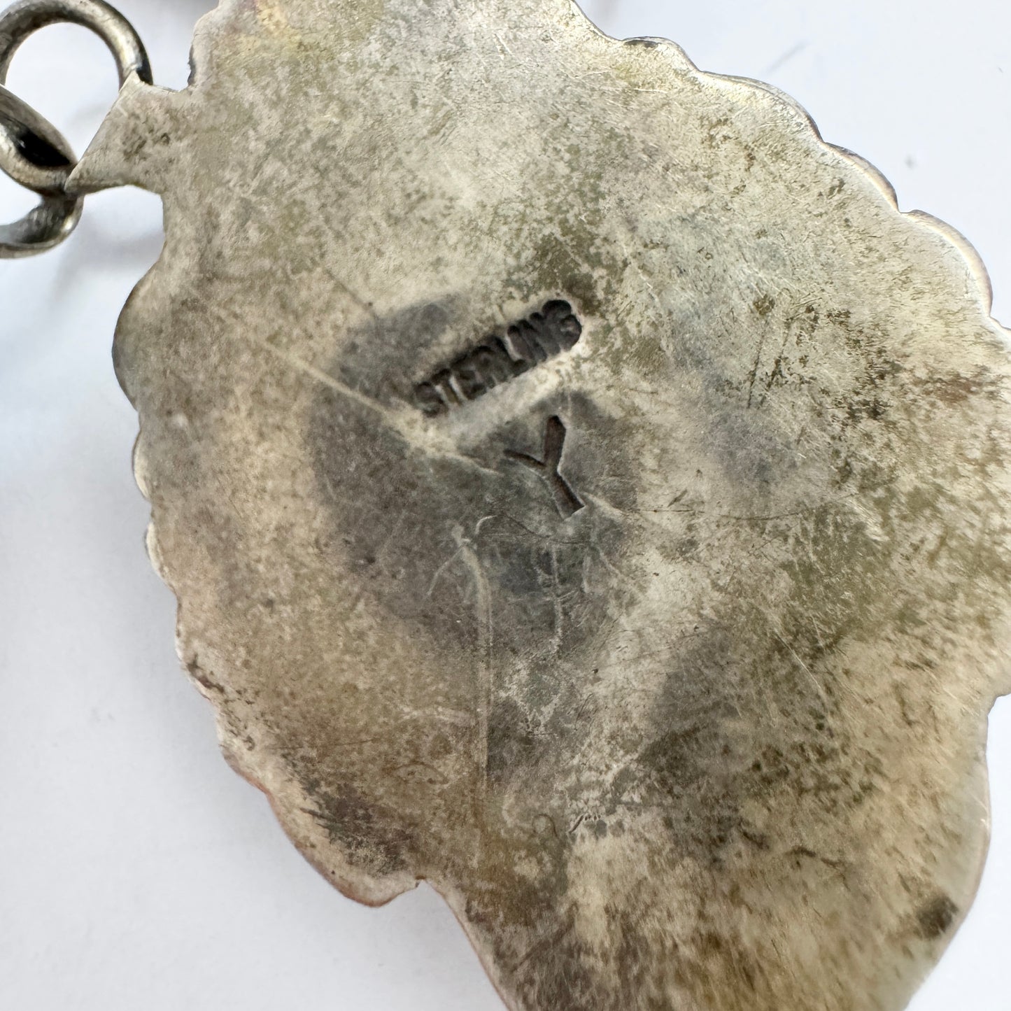 Vintage Sterling Silver Turquoise Native American Necklace. Likely Johnson Yazzie